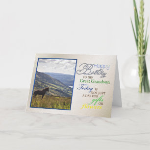 Een paard verjaardagskaart voor Grote Kleinzoon. Kaart