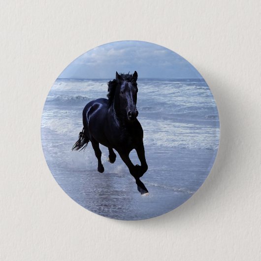 Een paard vrij en vrij ronde button 5,7 cm (Voorkant)
