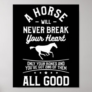 Een paard zal je hart nooit breken alleen je bot poster