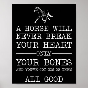 Een paard zal je hart nooit breken. poster