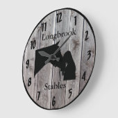 Een Paarden Liefde  Barnwood gestikt Grote Klok (Hoek)