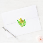 Een paardenbloem Fairy waterverf schilderij Ronde Sticker (Envelop)