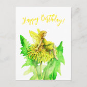 Een paardenbloem Fee aquarel schilderij Briefkaart (Voorkant)