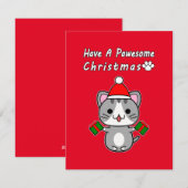 Een paardenkerst met grijze tablet feestdagenkaart (Voorkant / Achterkant)