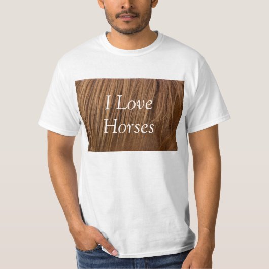 Een paardenmane die ik van paarden hou t-shirt (Voorkant)