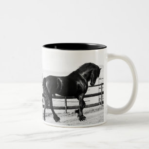 Een paardennederigheid tweekleurige koffiemok
