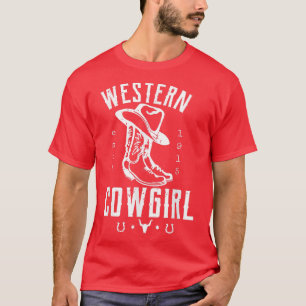Een paardenpiek met een cowboy Western ontwerp ops T-shirt