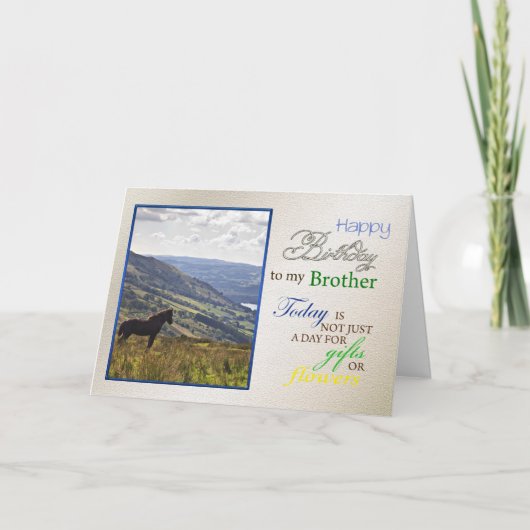 Een paardenverjaardagskaart voor broer, kaart (Voorkant)
