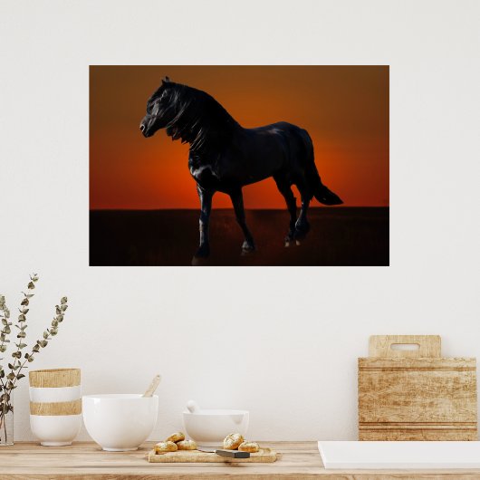 Een paardenzonnebrande poster (Keuken)