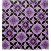 Een paars amethyst goud en zwart abstract douchegordijn (Voorkant)