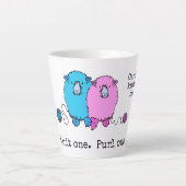 Eén paars, één schattig gepersonaliseerd schaap latte mok (Voorkant)