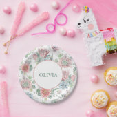 Een Paars meisje met een snode baby en een roze Ba Papieren Bordje (Feest)