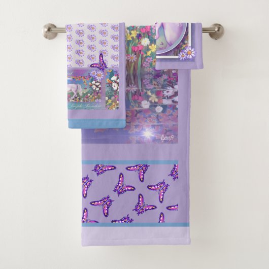 Een paars paradijs bad handdoek (Insitu)