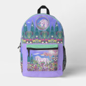 Een paars paradijs bedrukte rugzak (Voorkant)