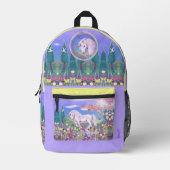 Een paars paradijs bedrukte rugzak (Voorkant)