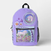 Een paars paradijs bedrukte rugzak (Voorkant)