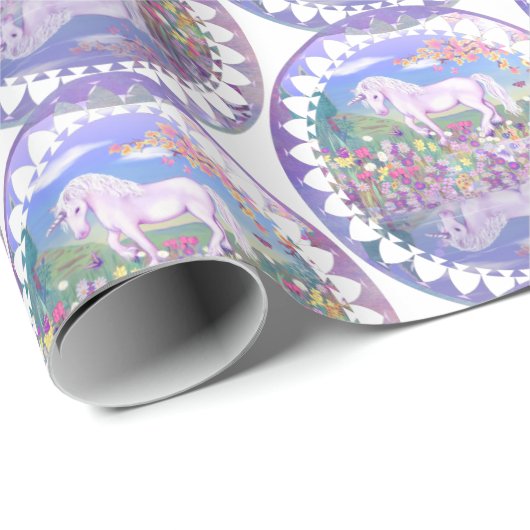 Een paars paradijs cadeaupapier (Rol Hoek)