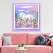 Een paars paradijs canvas afdruk (Insitu (Woonkamer))