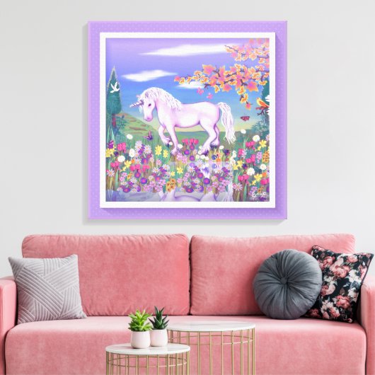 Een paars paradijs canvas afdruk (Insitu (Woonkamer))