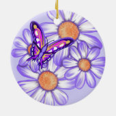 Een paars paradijs keramisch ornament (Achterkant)