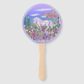 Een paars paradijs met handvuurpan handwaaier (Achterkant)