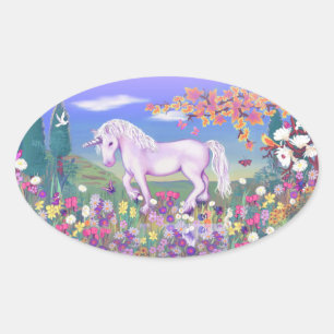 Een Paars paradijs Ovale Sticker