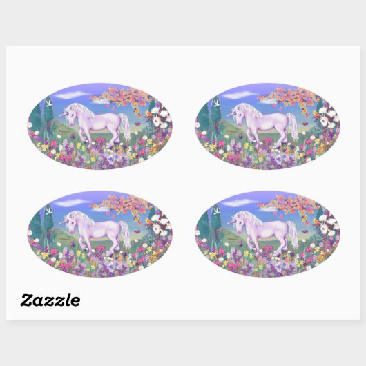 Een Paars paradijs Ovale Sticker (Vel)