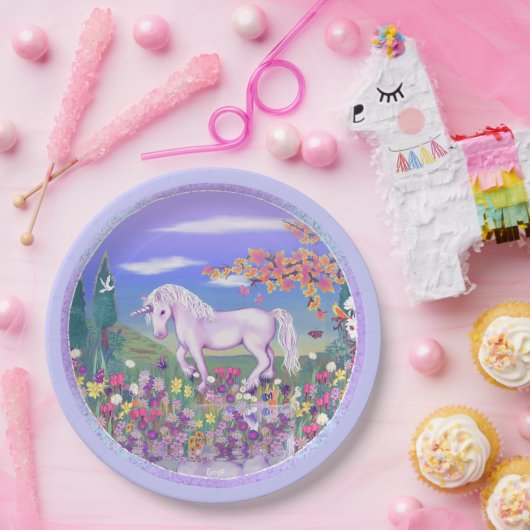 Een Paars paradijs Papieren Bordje (Feest)