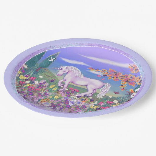 Een Paars paradijs Papieren Bordje (Gekanteld)