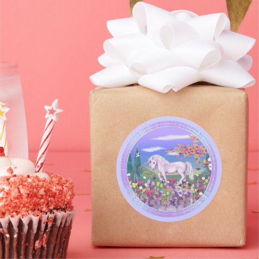 Een Paars paradijs Ronde Sticker (Feest)