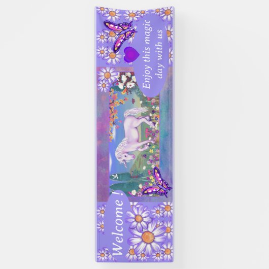 Een paars paradijs spandoek (Verticaal)