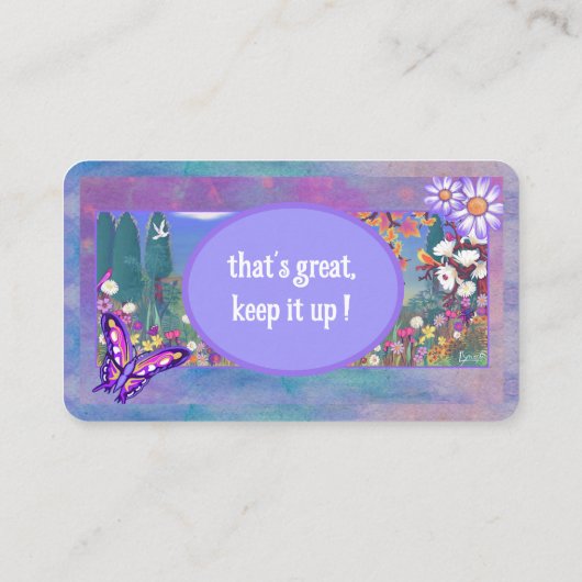 een paars paradijs visitekaartje (Achterkant)