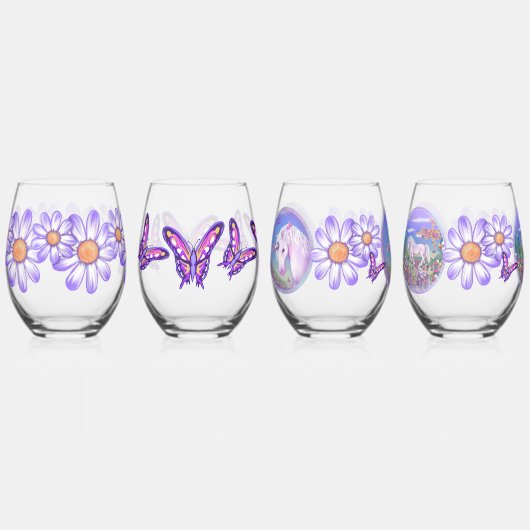 Een paars paradijs wijnglas zonder voet (Voorkant)