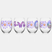 Een paars paradijs wijnglas zonder voet (Achterkant)