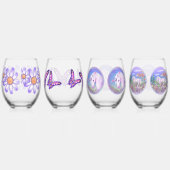 Een paars paradijs wijnglas zonder voet (Rechts)