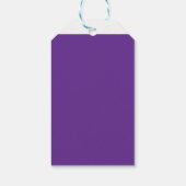 Een paarse achtergrond met een witte rand cadeaulabel (Achterkant)