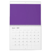 Een paarse achtergrond met een witte rand kalender (Mar 2027)
