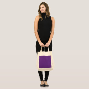 Een paarse achtergrond met een witte rand tote bag