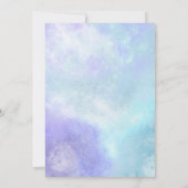 Een paarse blauwe esthetische trouwuitnodiging kaart (Achterkant)