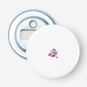 Een paarse bloem met een witte achtergrond button flesopener