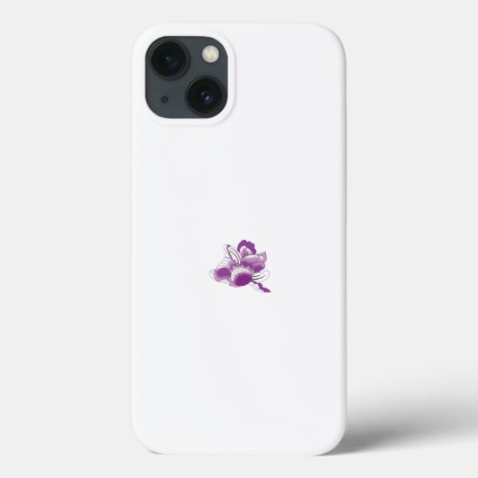 Een paarse bloem met een witte achtergrond Case-Mate iPhone case (Achterkant)