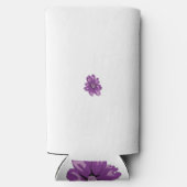 een paarse bloem op een witte achtergrond seltzer blikjeskoeler (Achterkant)