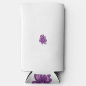 een paarse bloem op een witte achtergrond seltzer blikjeskoeler (Voorkant)