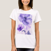 een paarse bloem-patterned T-shirt (Voorkant)