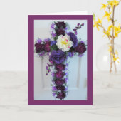 Een Paarse bloemenkruis Kaart (Gele Bloem)