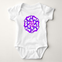 Een Paarse bloesem hart Baby Bodysuit