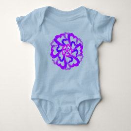 Een Paarse bloesem hart Baby Bodysuit