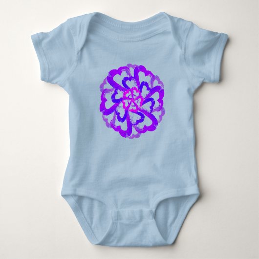 Een Paarse bloesem hart Baby Bodysuit (Voorkant)