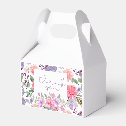 Een Paarse cadeaudoos voor baby's met een snotjapj Bedankdoosjes (Voorkant Zijde)