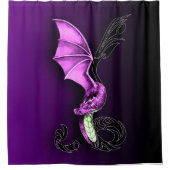 Een Paarse draak Douchegordijn (Voorkant)